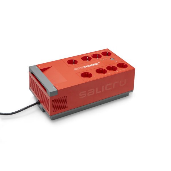 UPS Bateria de Chumbo-Cálcio Sai Salicru 650VA 8 Tomadas Proteção AVR USB LED Vermelho Compacta