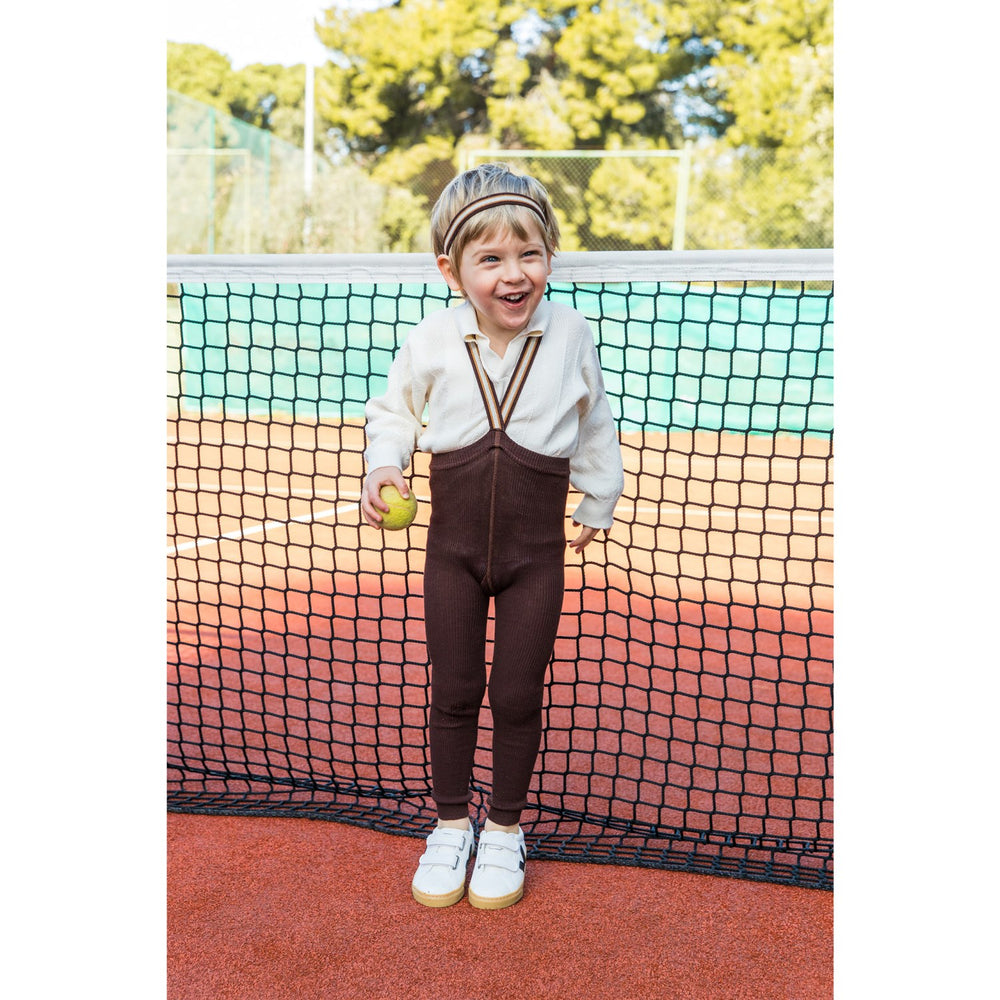 Køb Silly Silas Chocolate Brown Striped Footless Strømpebukser