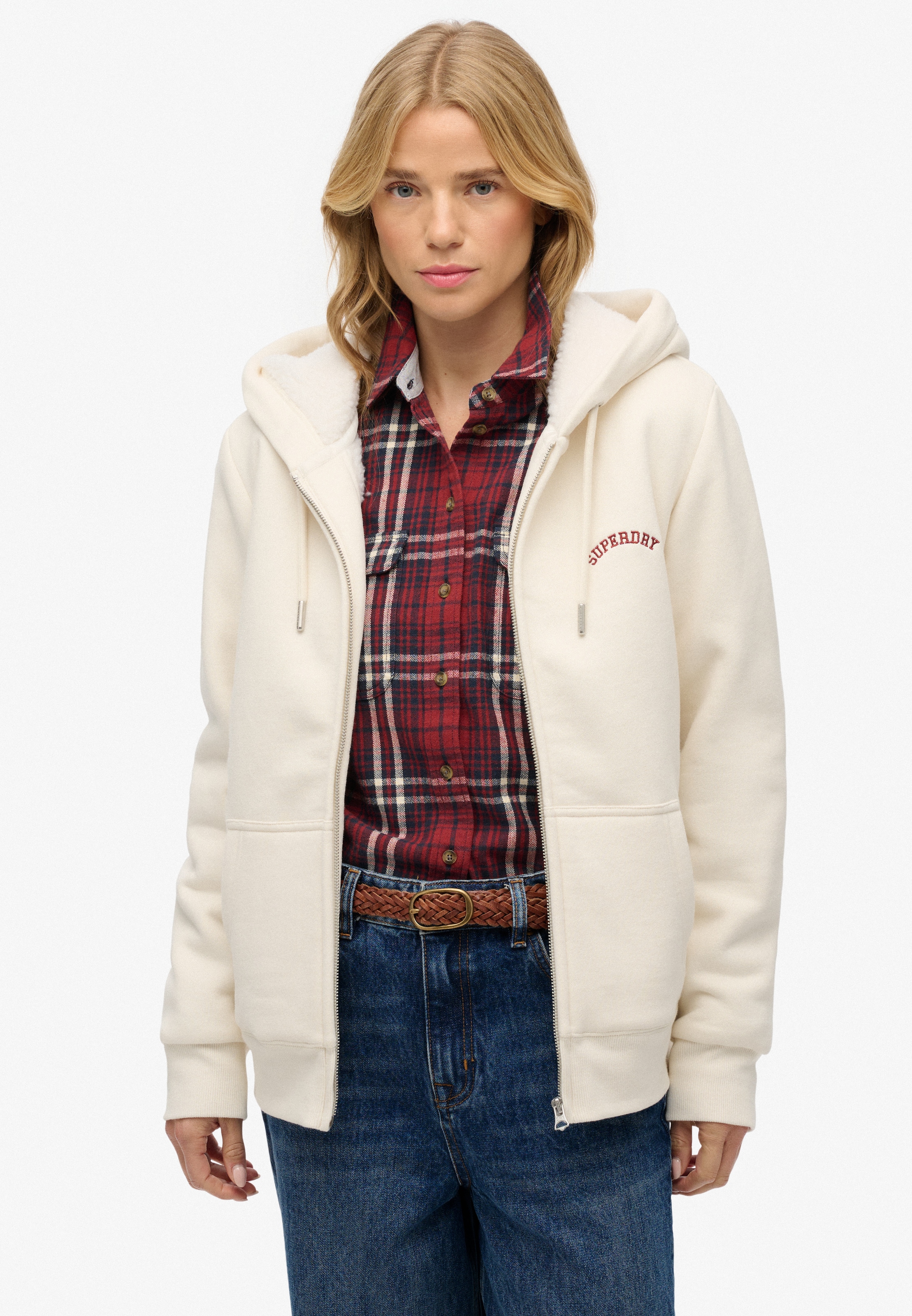 Superdry Kapuzensweatjacke »BORG LINED ZIPHOOD«