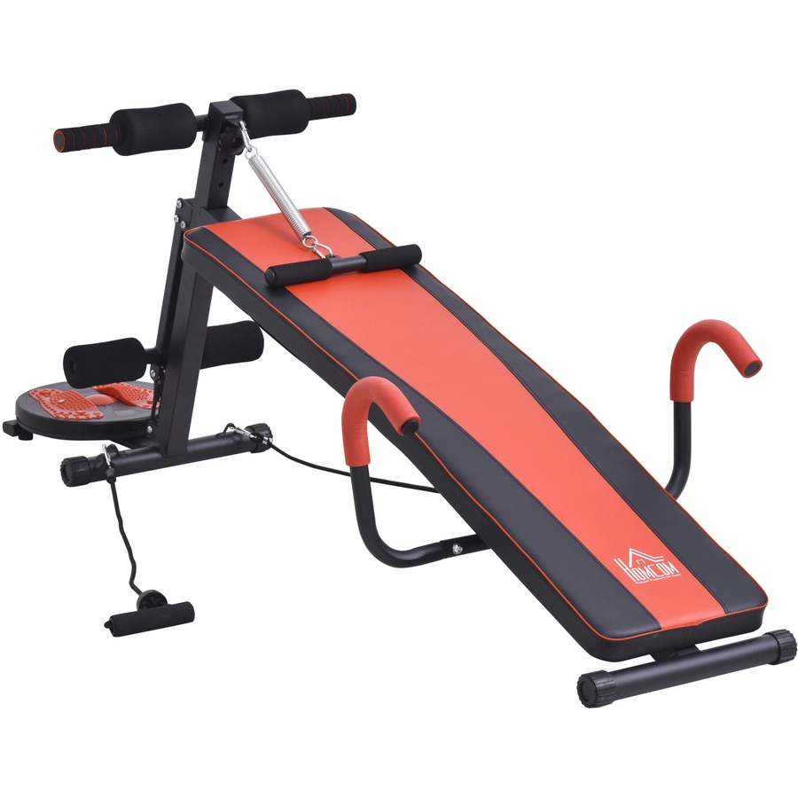 HOMCOM Sit-Up-Bank verstellbar rot, schwarz