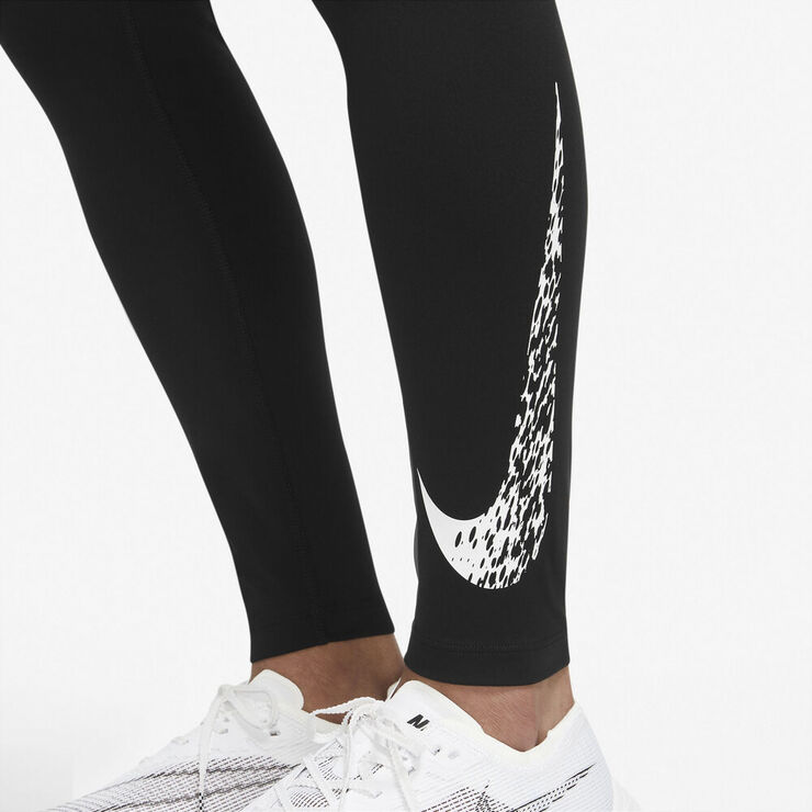 Nike Dri Fit Swoosh Run Mid Rise 7 8 Length Lobetights Sort