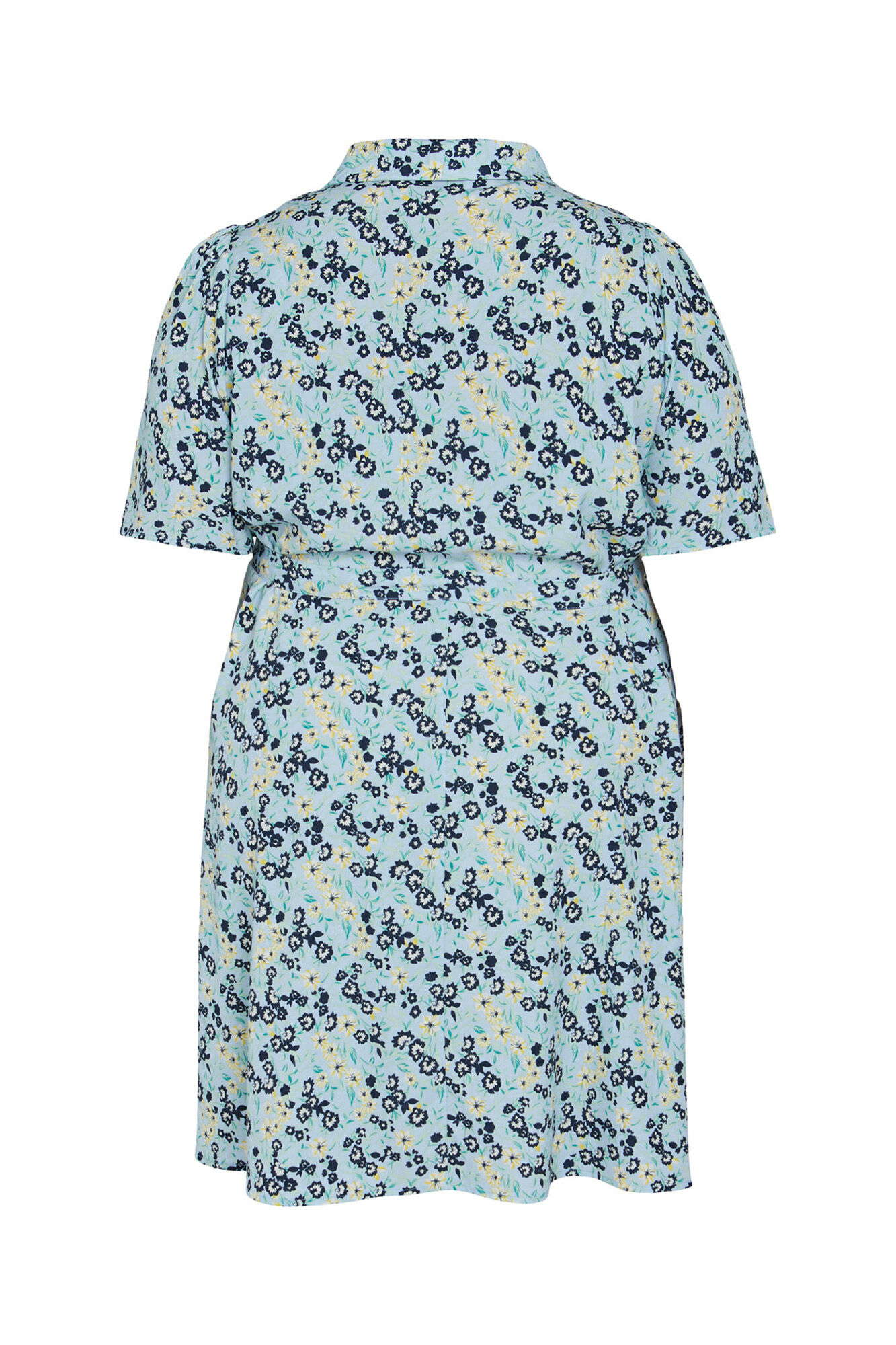 Vestido envelope de manga curta Evoked by Vila - Azul