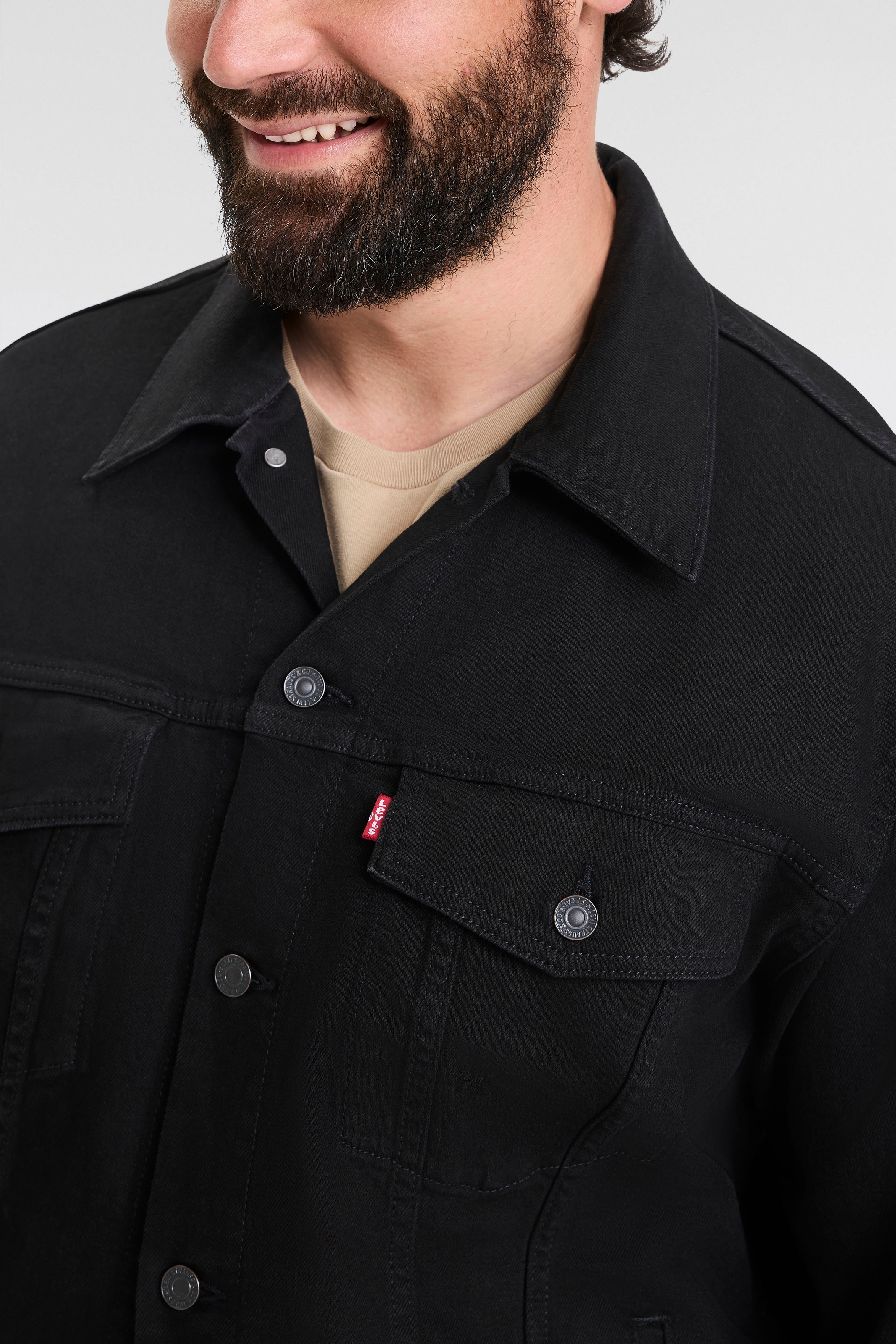 Levi's® Plus Jeansjacke »BIG TRUCKER« ohne Kapuze mit Knopfleiste und Brusttaschen