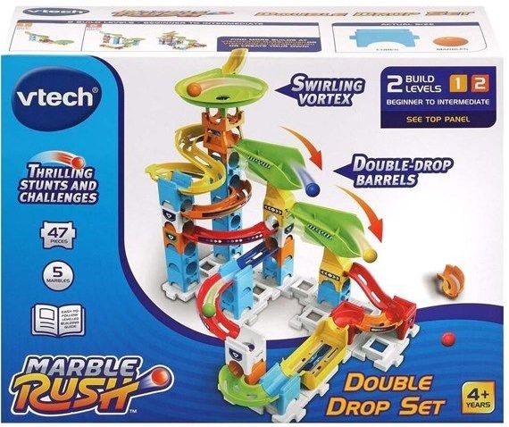 Marble Rush - Double Drop Set - Speelgoed - Inclusief 5 Marbles - Kleurcode Assembleergids
