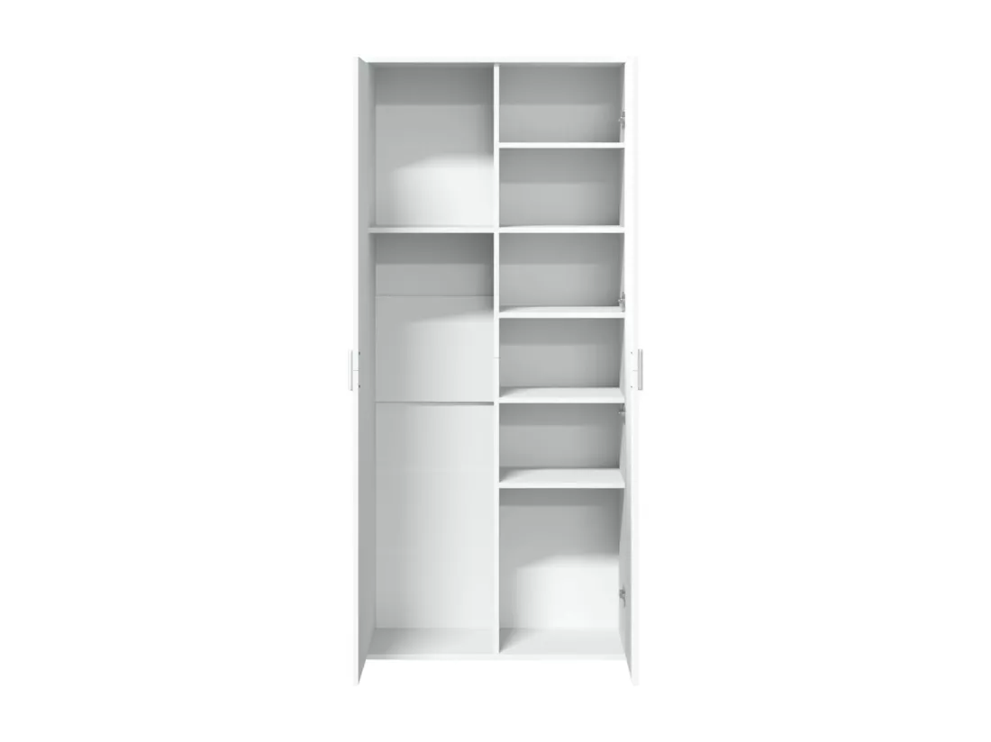 Buffet haut blanc 80x35x180 cm bois d'ingénierie