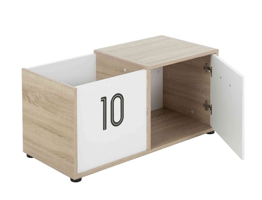 TERRE DE NUIT - Coffre à jouets Coffre 1 porte blanc 90 x 40 x 43