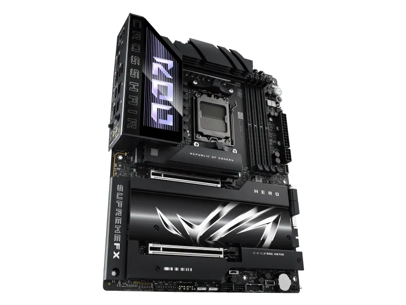ASUS ROG CROSSHAIR X870E HERO - Bundkort - ATX - Socket AM5 - AMD X870E Chipset - USB4, USB-C 3.2 Gen2, USB 3.2 Gen 2 - Wi-Fi 7, 2.5 Gigabit LAN, 5 Gigabit Ethernet, Bluetooth - onboard grafik (CPU påkrævet) - HD Audio (8-kanaler)