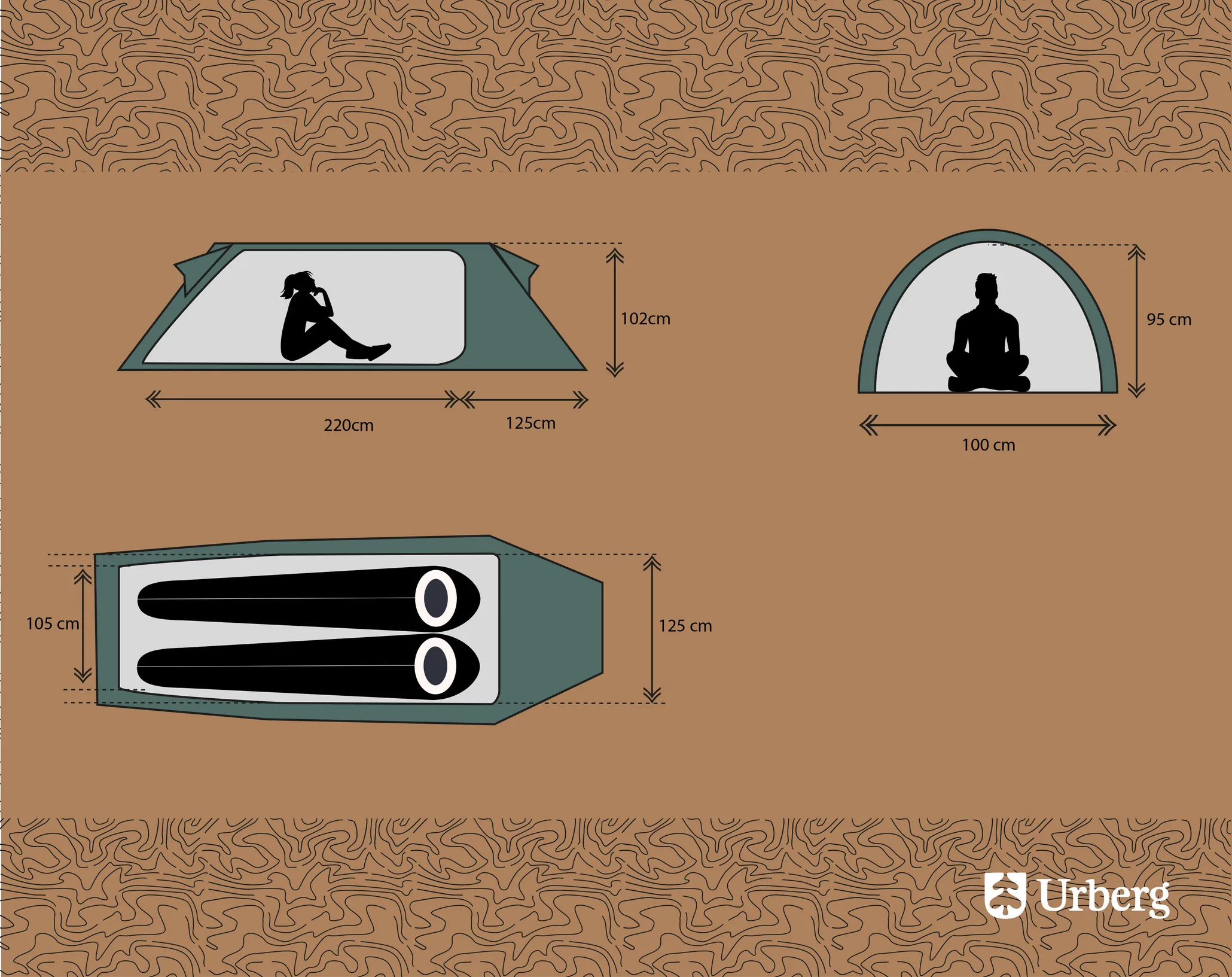 Urberg 2 P Tunnel Tent Kombu Green