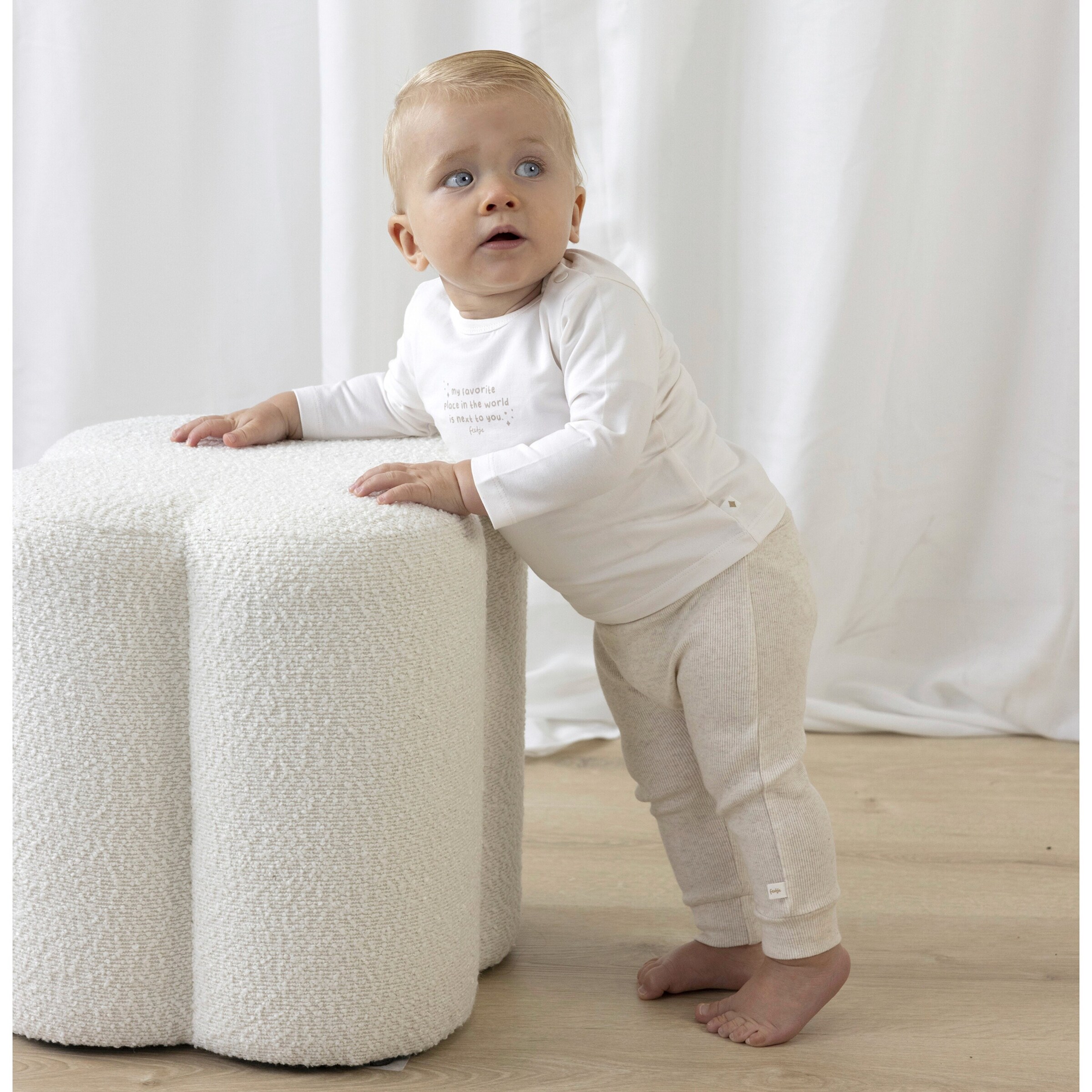 Feetje Jogginghose Rippqualität beige
