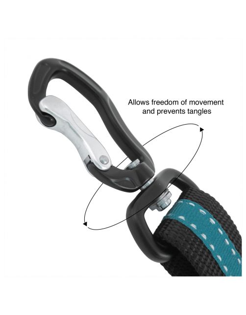 Kurgo Seatbelt Swivel Tether - Hondenautoaccessoire - Blauw Zwart