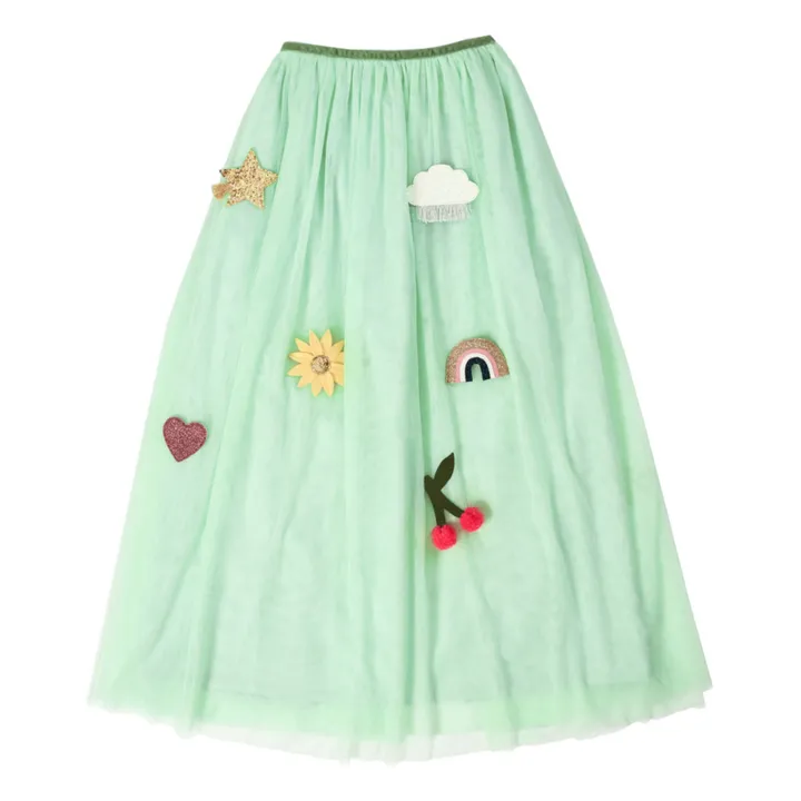 Meri Meri Cape Spring en tulle et sa baguette étoile | Vert Menthe