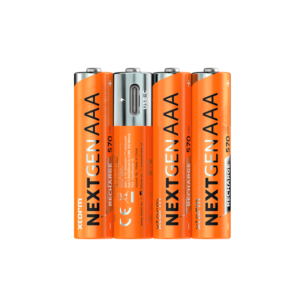 NextGen AAA Batterijen USB-C Oplaadbaar - 4 Stuks