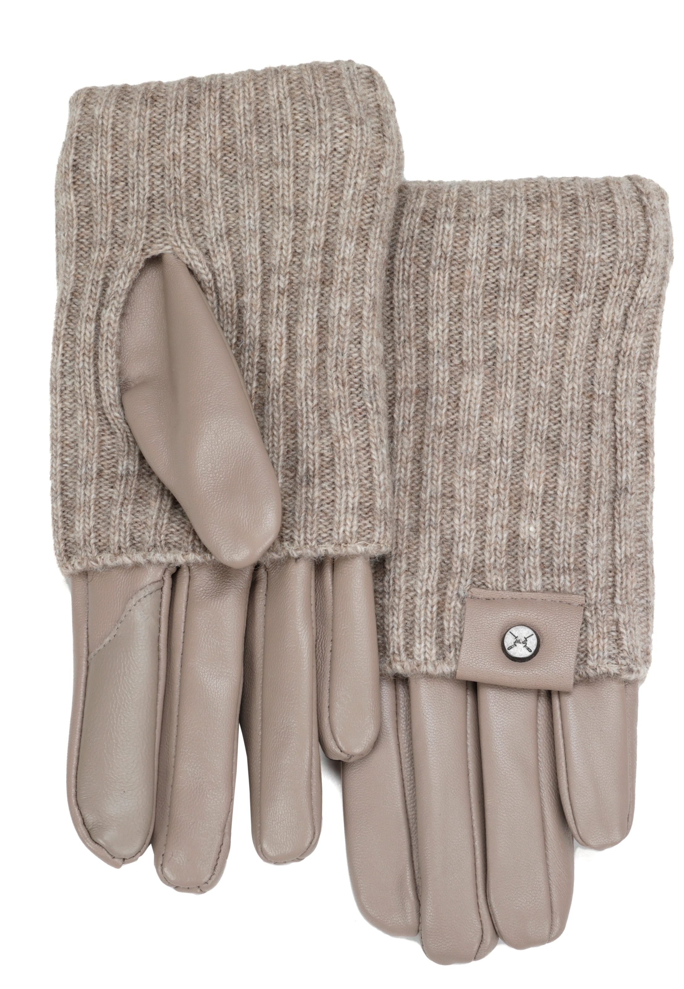 PEARLWOOD Lederhandschuhe »ROMY«, Fleecefutter, als Lang-oder Kurzhandschuh zu tragen, Strickbündchen