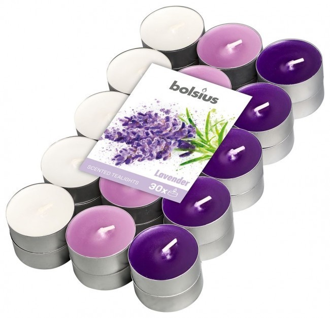 Bolsius Geurtheelicht Multi Colour Brick Lavendel 30 Stuks