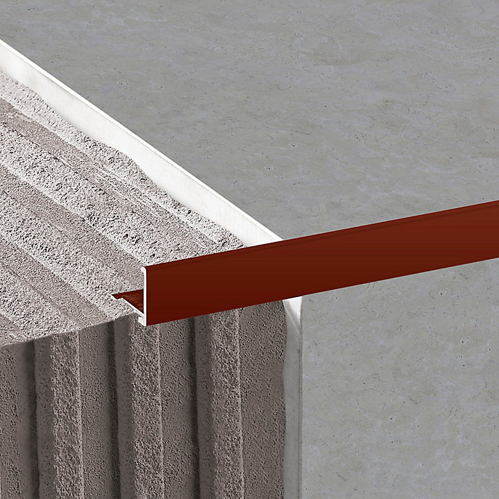 Profilé de carrelage intérieur angle droit alu 22 mm x 2.5 m Diall effet cuivre foncé