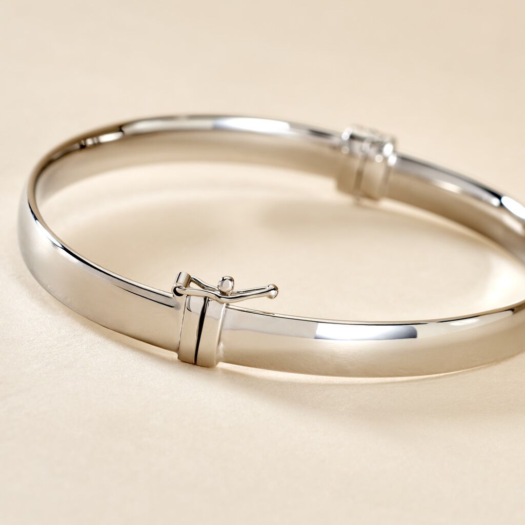 Bracelet Jonc Thaira Argent Blanc