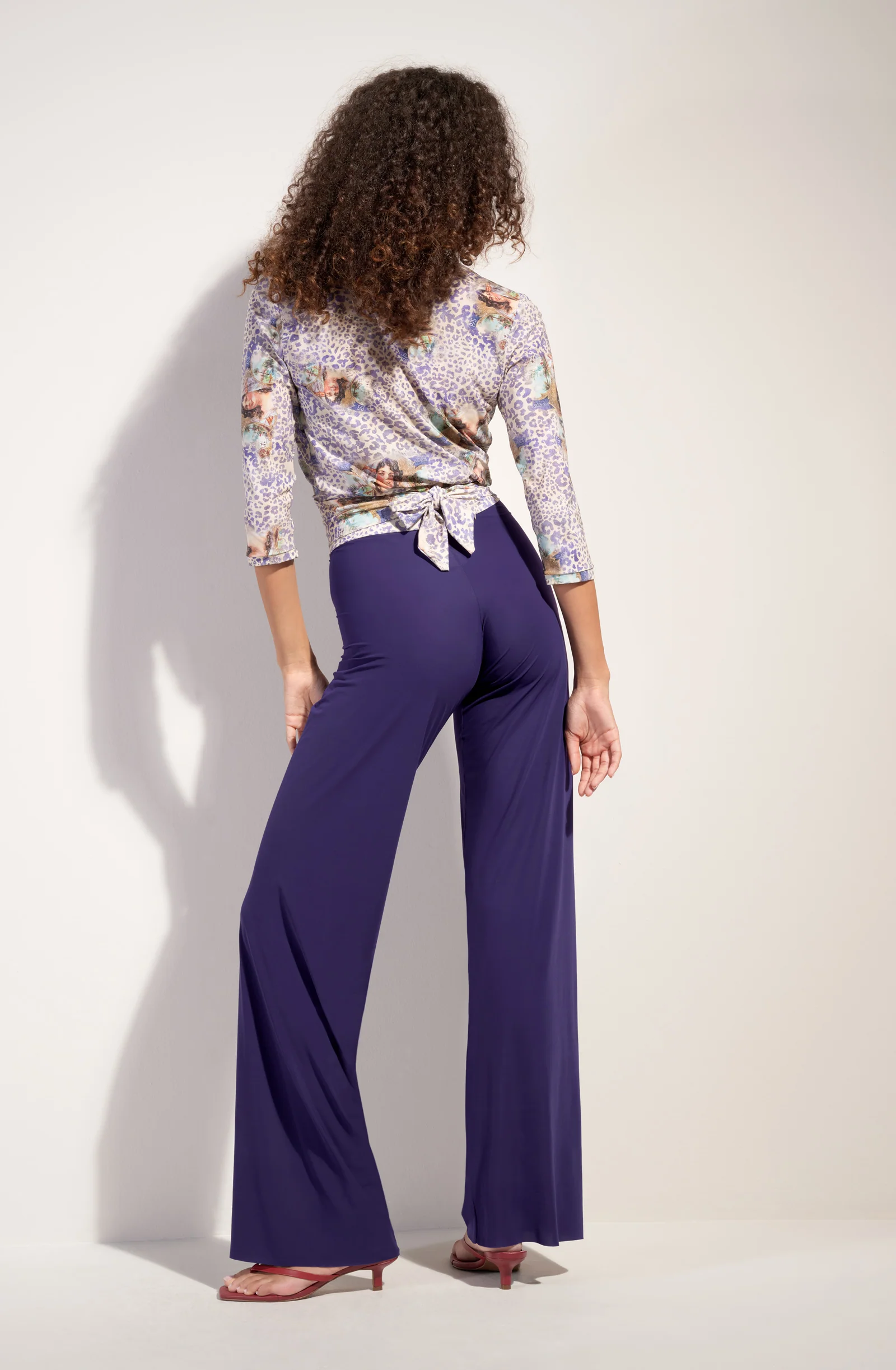 myla Pantalon ample en voile léger purple Purple