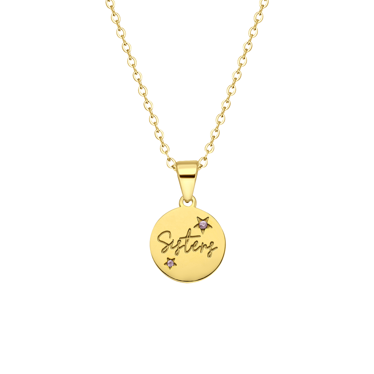 Stalen goldplated ketting sisters