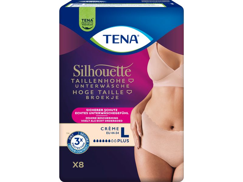 Tena Inkontinenz Pants Crème L 8 Stück Schützende Unterwäsche mit hoher Taille bei mittlerer bis schwerer Blasenschwäche