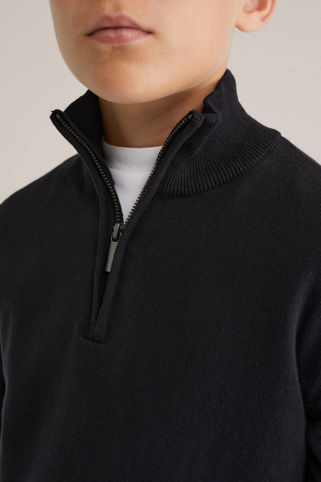 WE Fashion trui zwart fijn gebreid