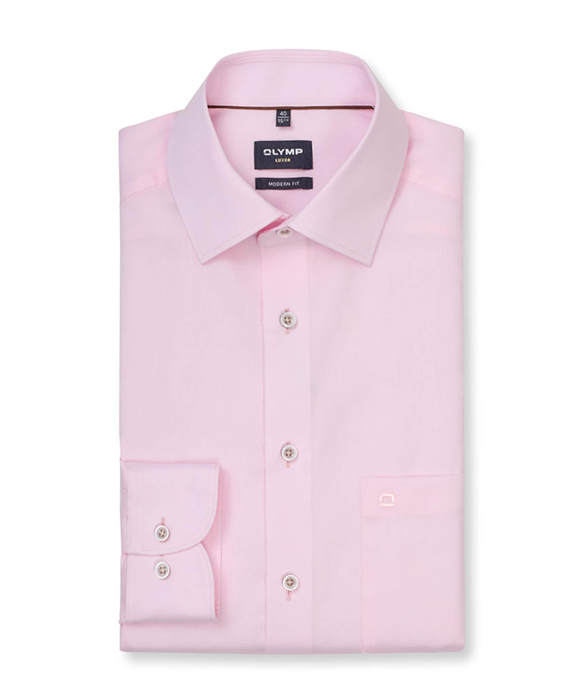Olymp Modern fit Luxor Heren overhemd lange mouw roze