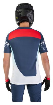 Maillot Manches Courtes Fox Flexair Elevated Bleu/Rouge