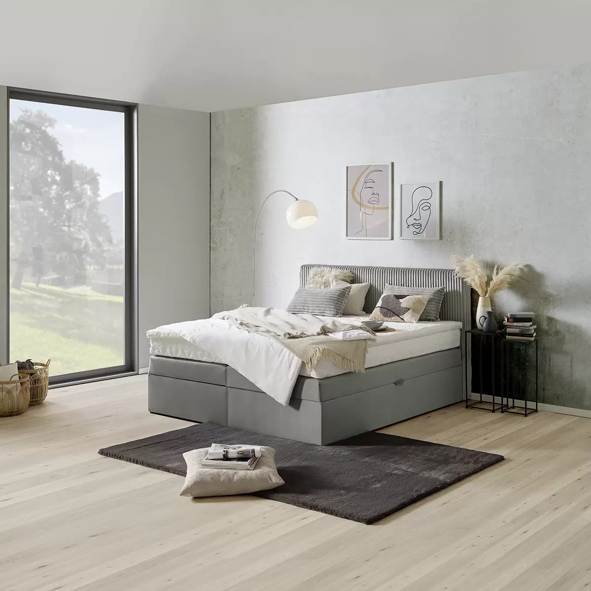 Boxspringbett Rossa 160 x 200 Silber