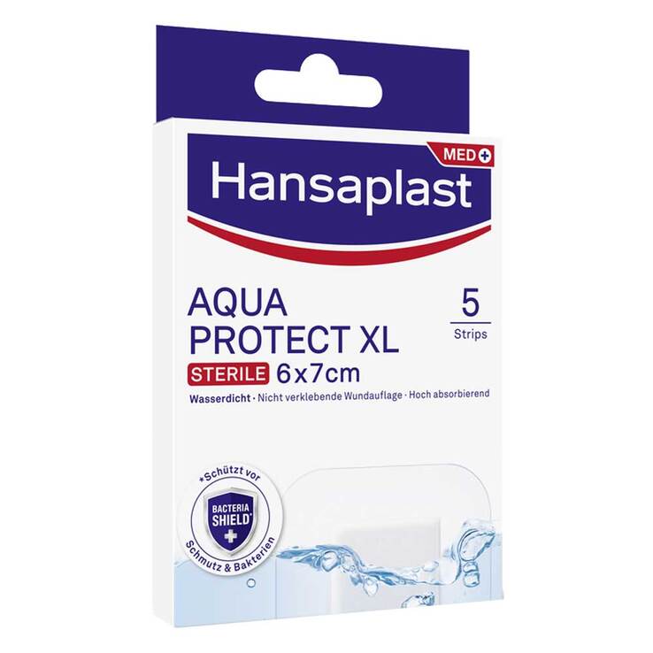 Hansaplast AQUA PROTECT XL Wundverband steril 6x7 cm, 5 St
