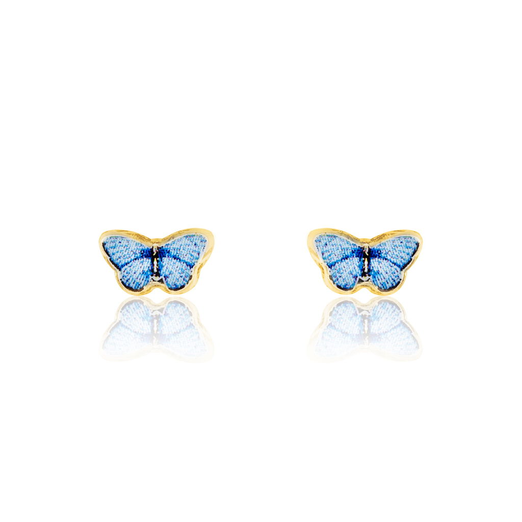 Boucles D'oreilles Puces Sulivia Papillon Or Jaune
