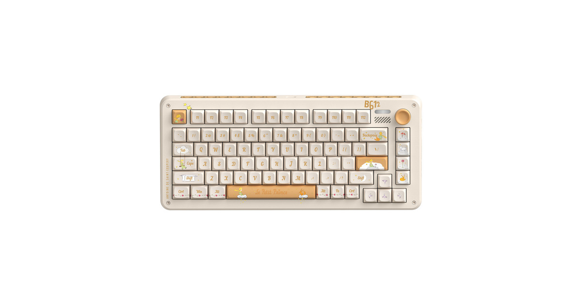 IqunixZX75 Sunset Ponder Wireless Mechanical Keyboard, gaming toetsenbord  (Lichtgeel, US lay-out, Gateron Red, RGB leds, 75%, Hot-swappable, Double-shot PBT, 2.4GHz | Bluetooth 5.1 | USB-C)