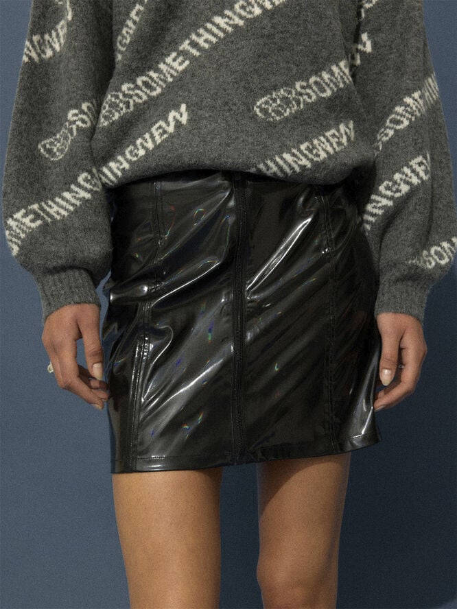 Something New SNKIM HW TIGHT MINI SKIRT - MCH Black