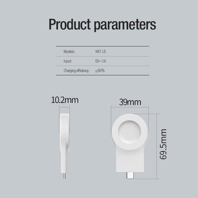 NILLKIN til Xiaomi Watch S1 Pro Type-C-stik Trådløs opladningsstation til smart ur
