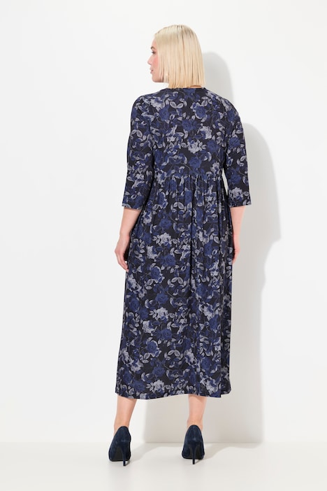 Jerseykleid, A-Linie, Blumenmuster