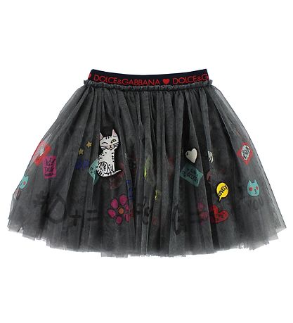 Dolce & Gabbana Tylnederdel - M?rkeGrå m. Print/Patches