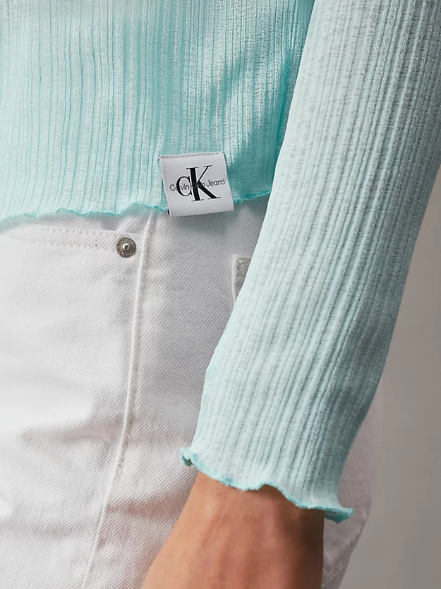 Camisa justa canelada transparente