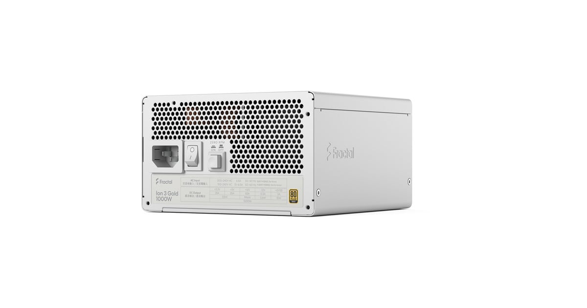 Fractal DesignION Gold 3 modulaire 1000 watt voeding   (Wit, 1x 12V-2x6, 3x PCIe)