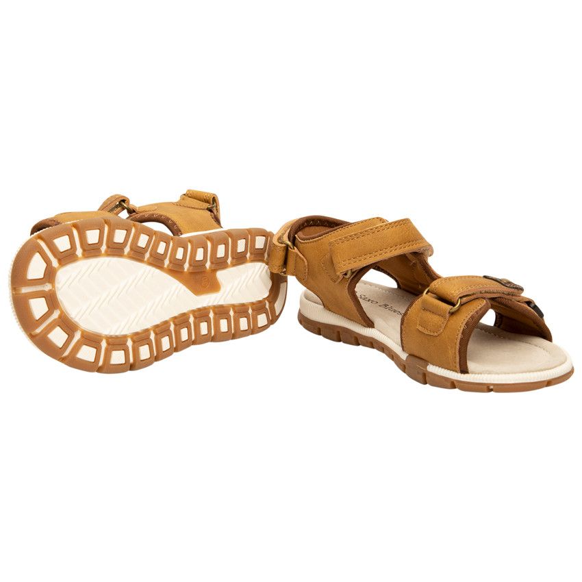 Sandales triple scratchs pour garçon - Camel