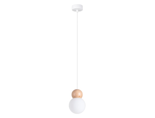SOLLUX LIGHTING - Suspension Lampe suspendue pekka 1 blanc/bois naturel