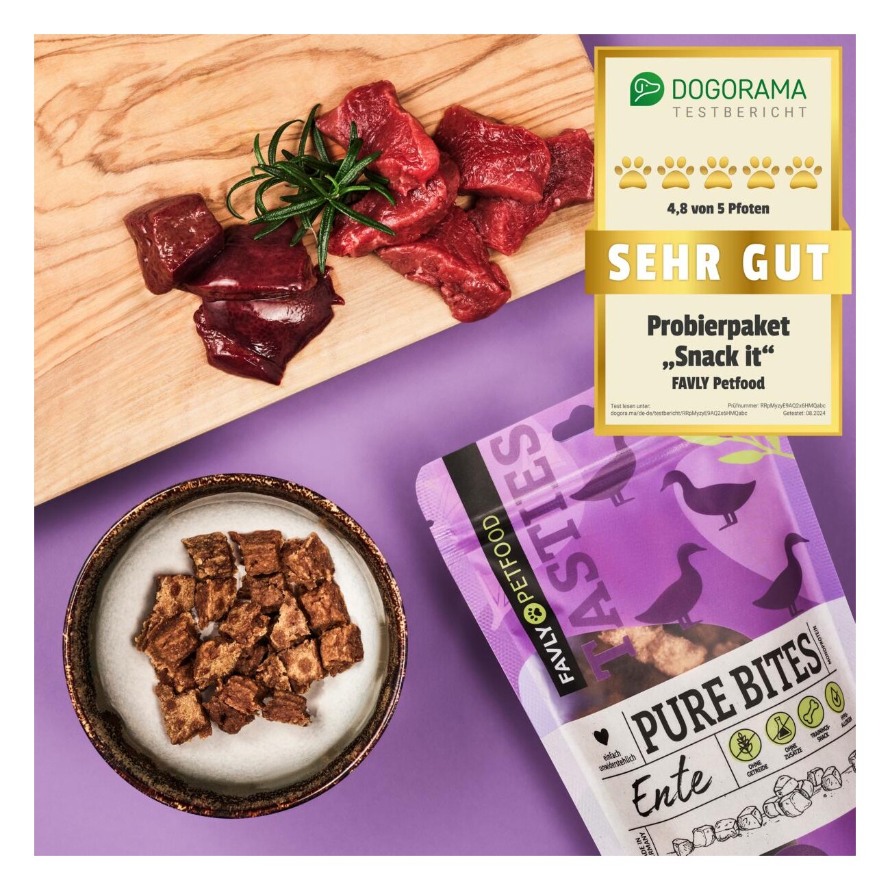 FAVLY Petfood PURE Bites Ente 360 g