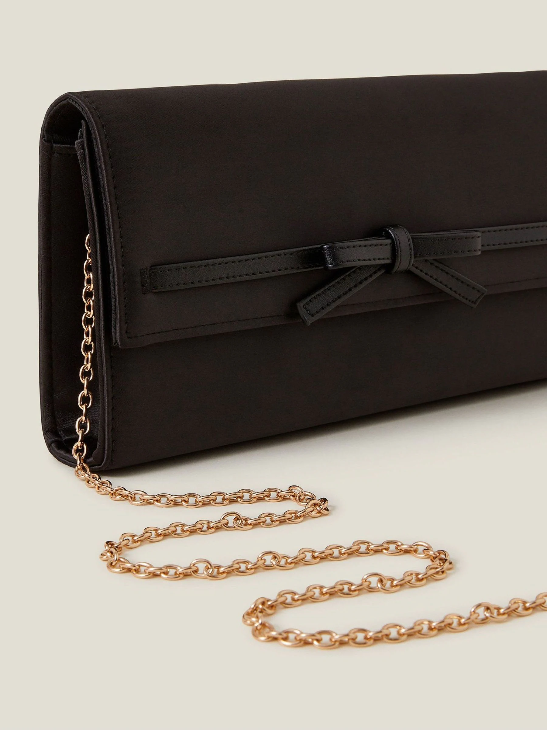 Accessorize Bow Satin Clutch Bag