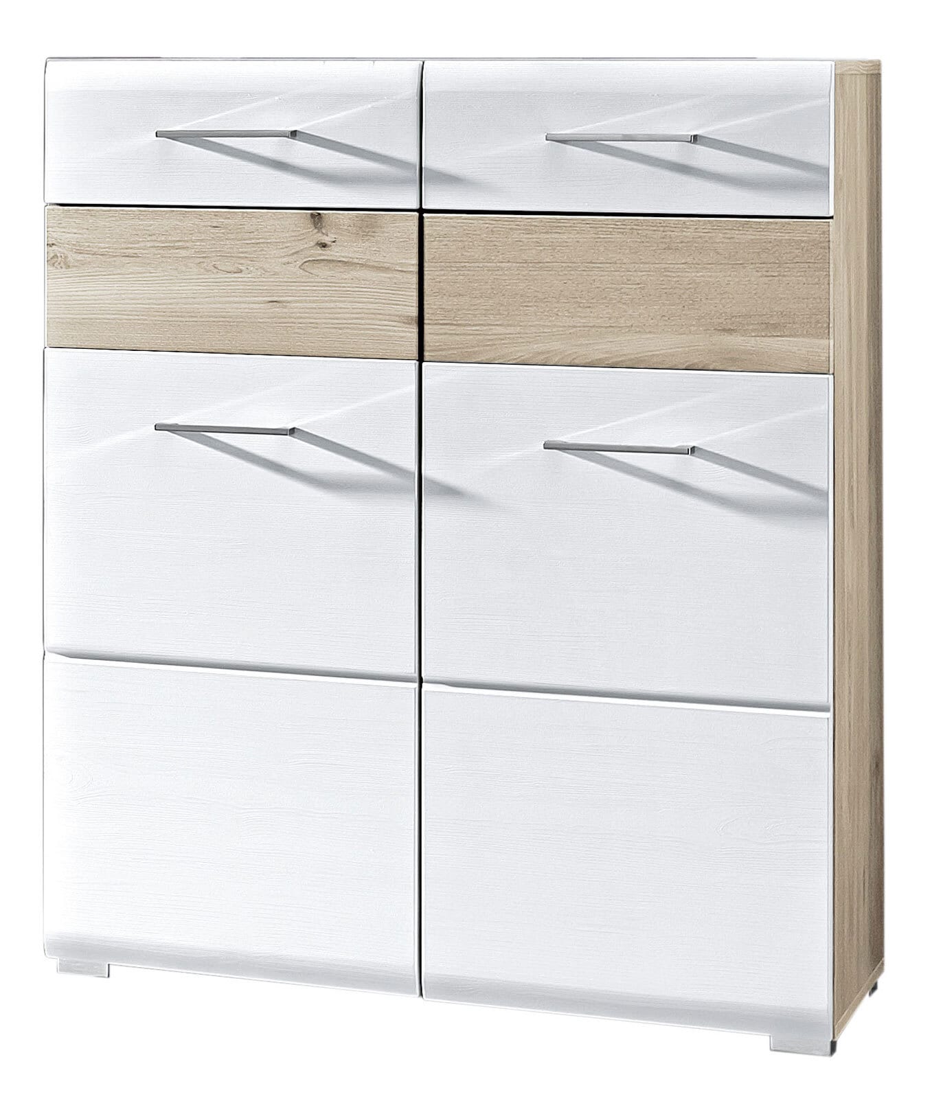 Schuhschrank Funny Silbereiche-Dekor/Weiß Struktur 84 x 104 x 40 cm