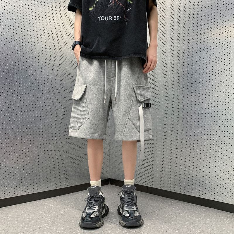 emeisa - Effen cargoshorts met trekkoordtaille