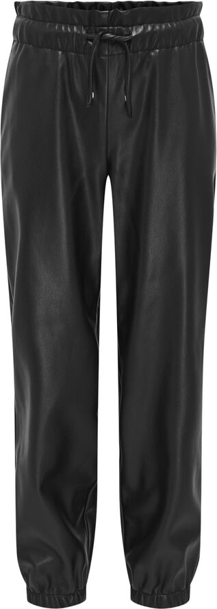 ONLY KOGBLAKE FAUX LEATHER PANT PNT Sort