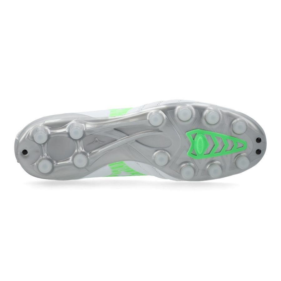 Mizuno Morelia Neo IV Pro FG/AG Frontier - Blanc/Vert Néon/Cool Gray