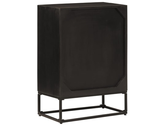 VIDAXL - Armoire de rangement Buffet noir 55x30x76 cm bois massif de manguier et fer