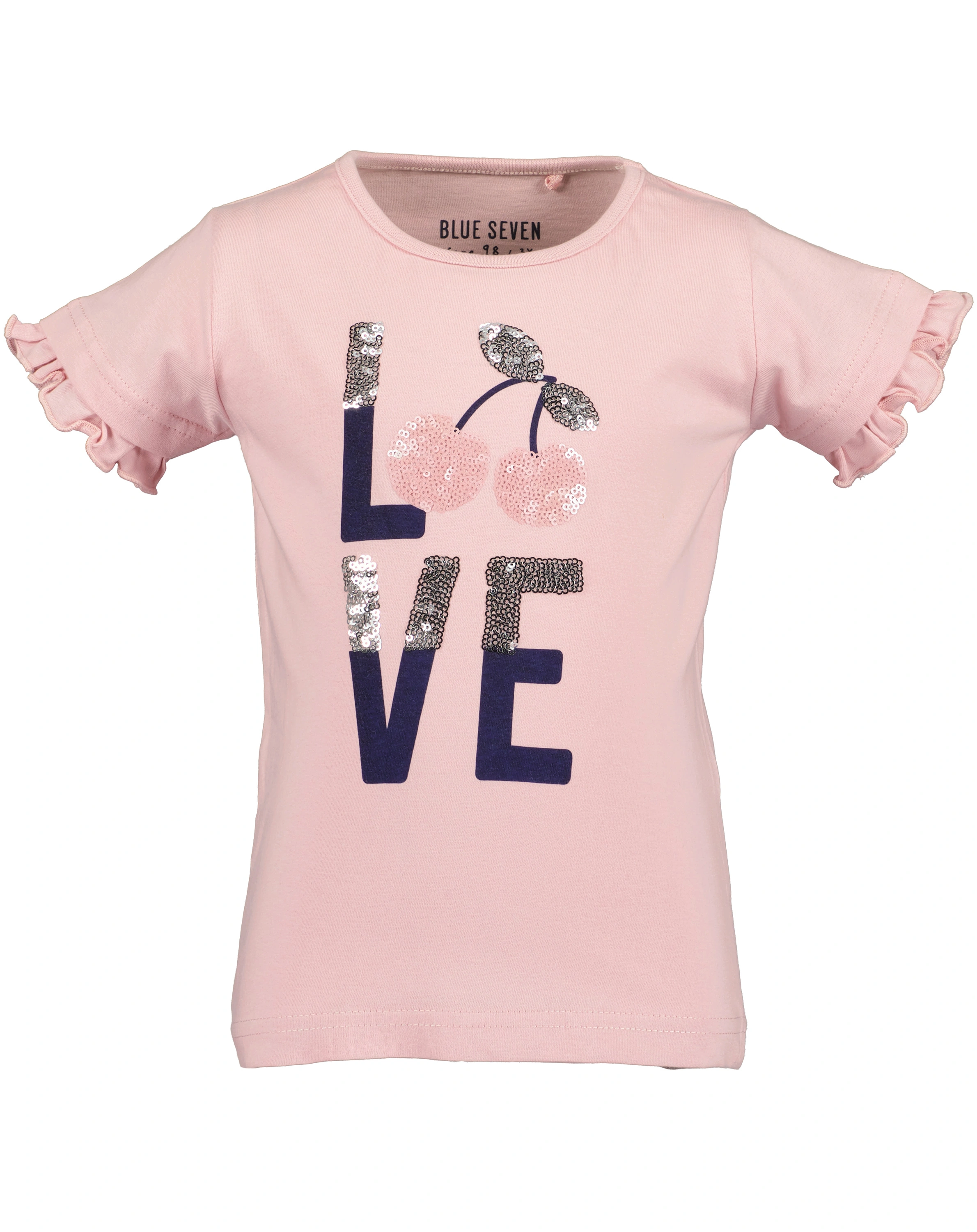 T-Shirt LOVE mit Pailletten in rosa