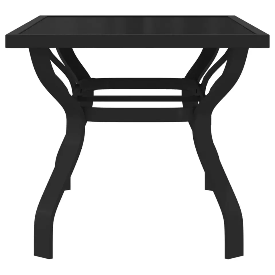 vidaXL - Tuintafel - Zwart - Staal en glas - 140 x 70 x 70 cm