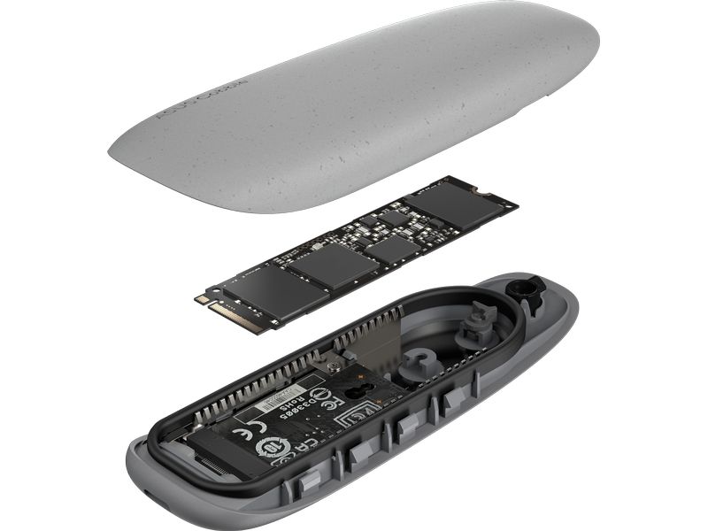 ASUS Externes Gehäuse COBBLE Grau M.2 USB-C 3.1 SSD-Gehäuse bis zu 10 Gbps Übertragung