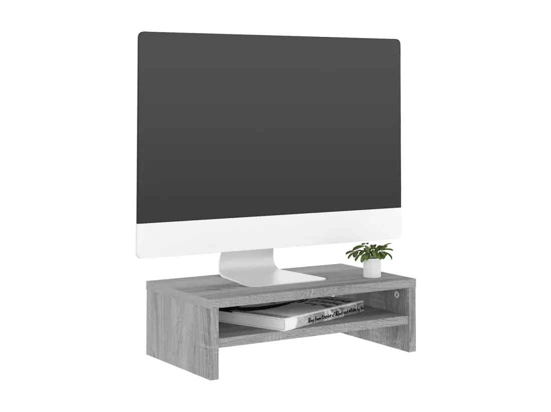 Support de moniteur Sonoma gris 42x24x13 cm Bois d'ingénierie