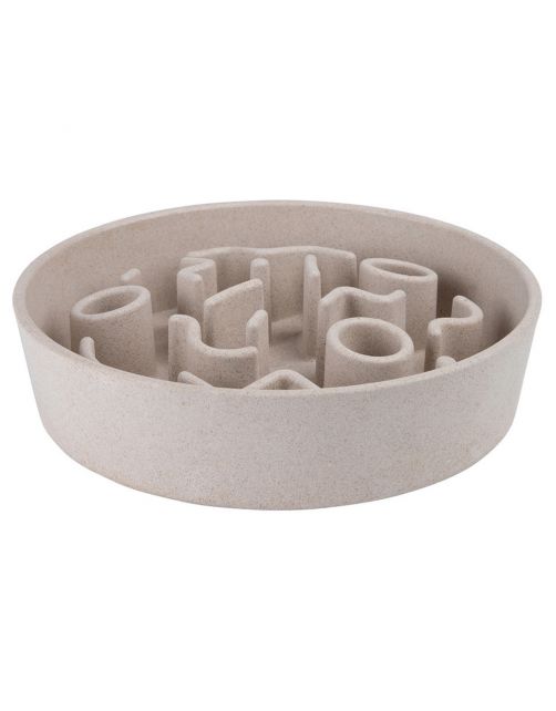 District 70 Bamboo Slowfeeder Beige - Hondenvoerbak